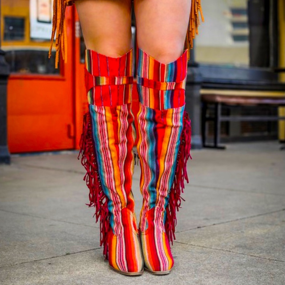 Mexico inspired fringe Cowboy boots